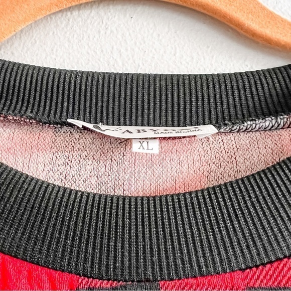 Red & Black Plaid Long Sleeve Crew Neck Shirt Shift Dress Extra Large - Picture 4 of 7